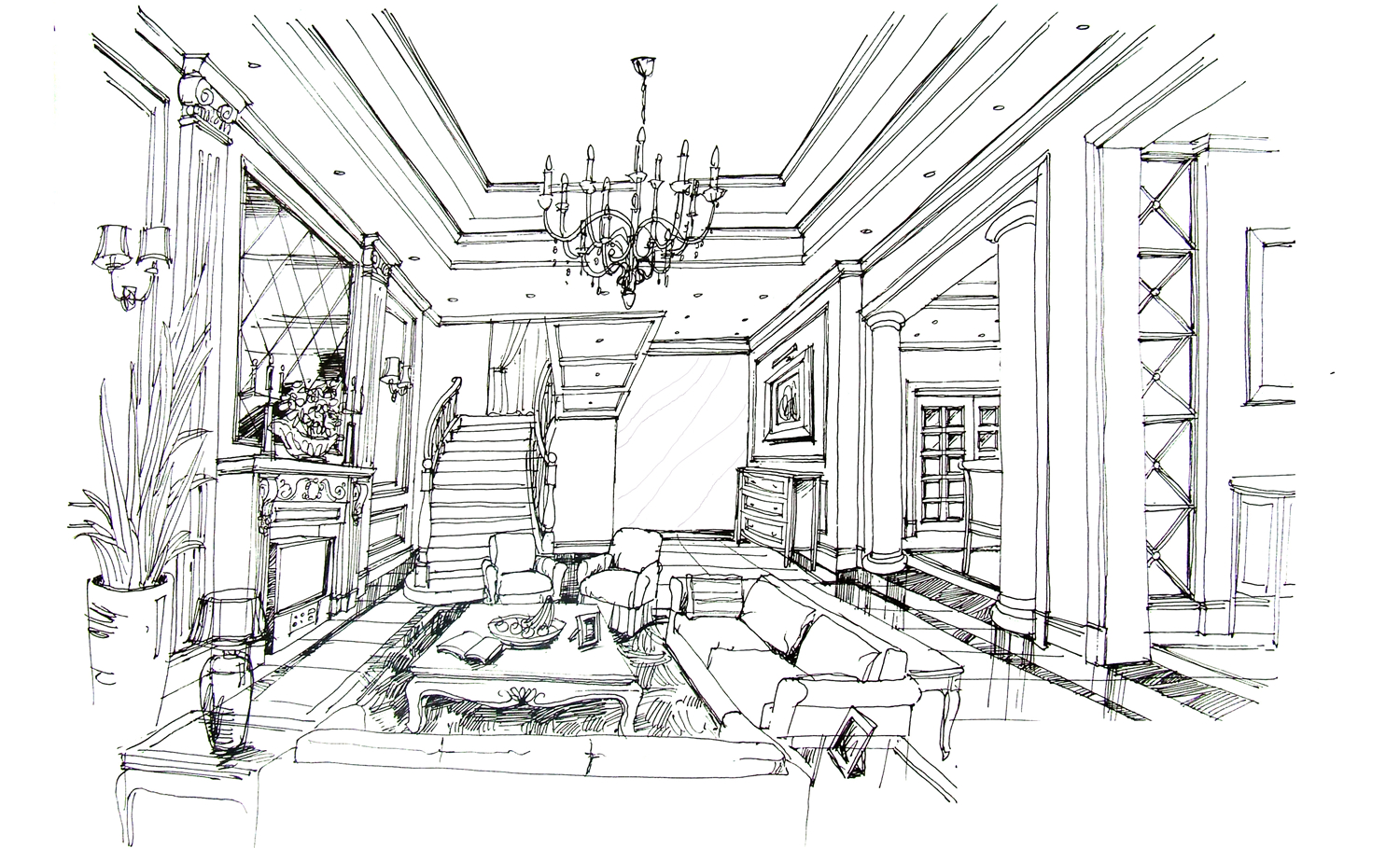 手繪室內效果圖欣賞 &ndash; 設計本裝修效果圖